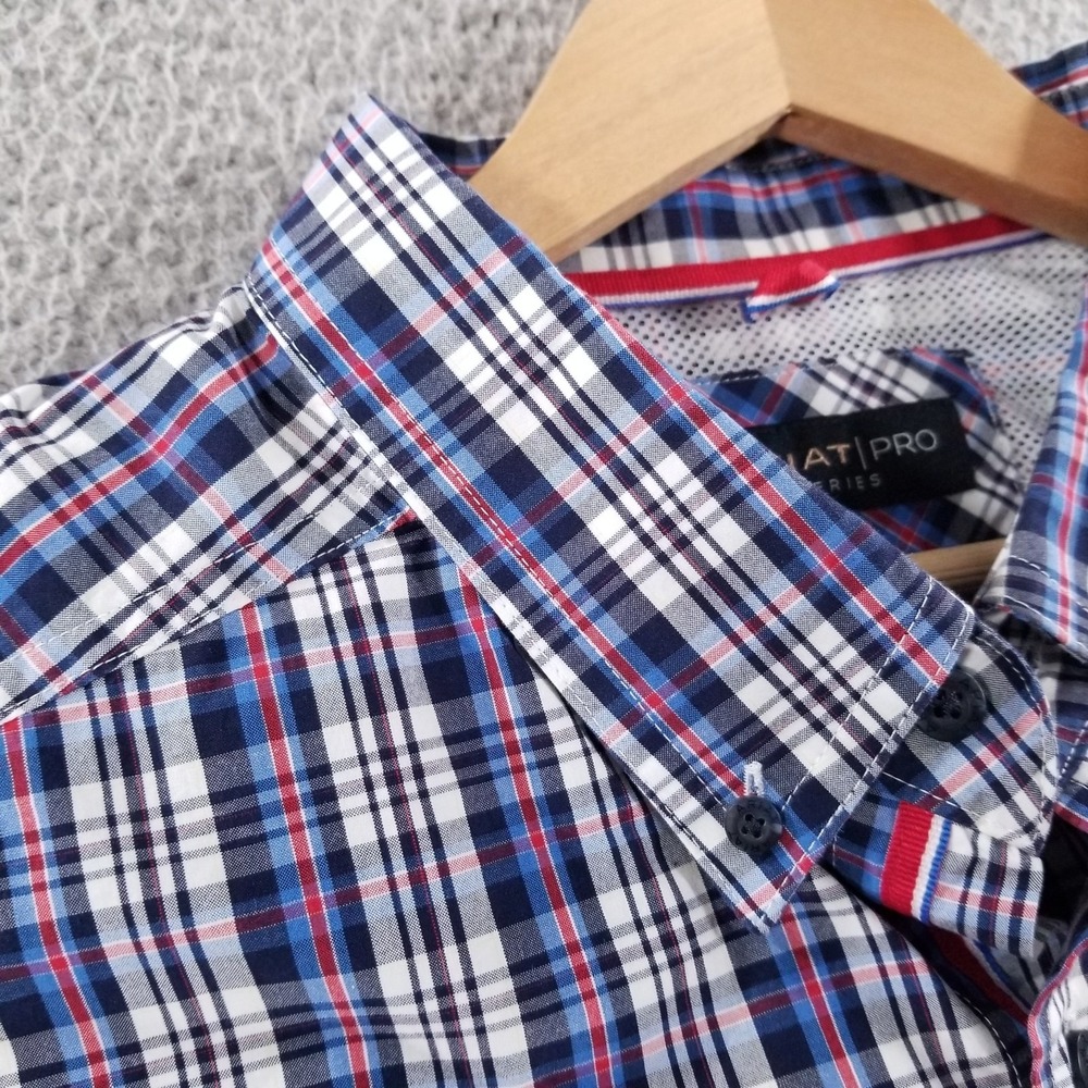 Ariat Shirt Mens XXL Blue Plaid Pro Series Western Dress Classic Church Ranch